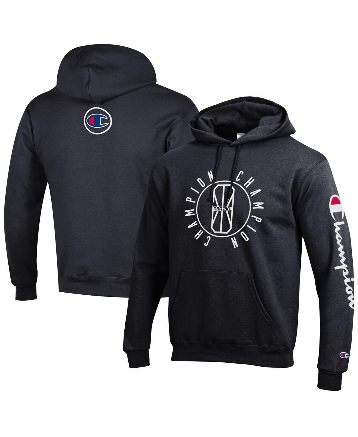Champion Men's And Women's  Black Nba 2k League In-game Logo Powerblend Pullover Hoodie In Navy