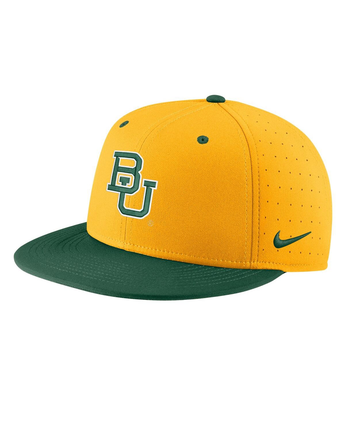 Shop Nike Men's  Gold Baylor Bears Aero True Baseball Performance Fitted Hat