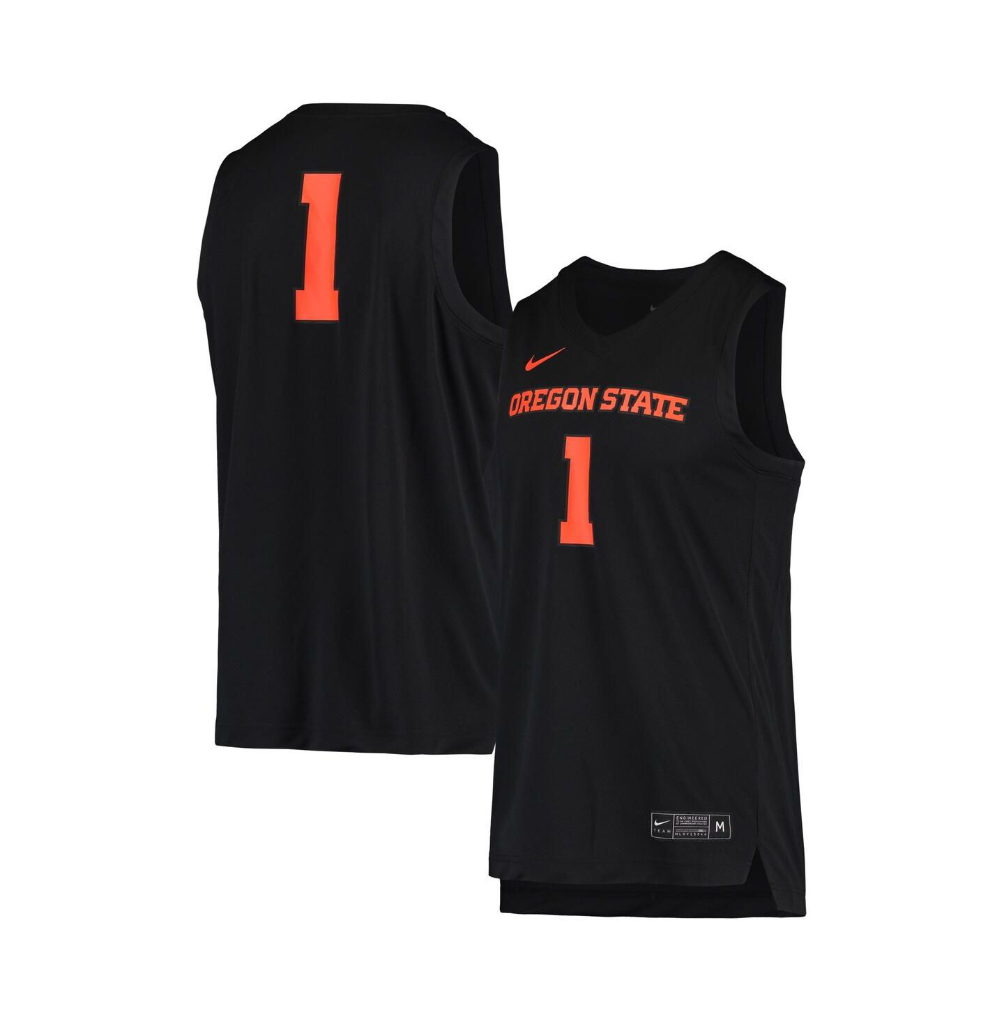 Мужской топ Nike #1 Black Oregon State Beavers Replica Basketball Jersey — фото 2