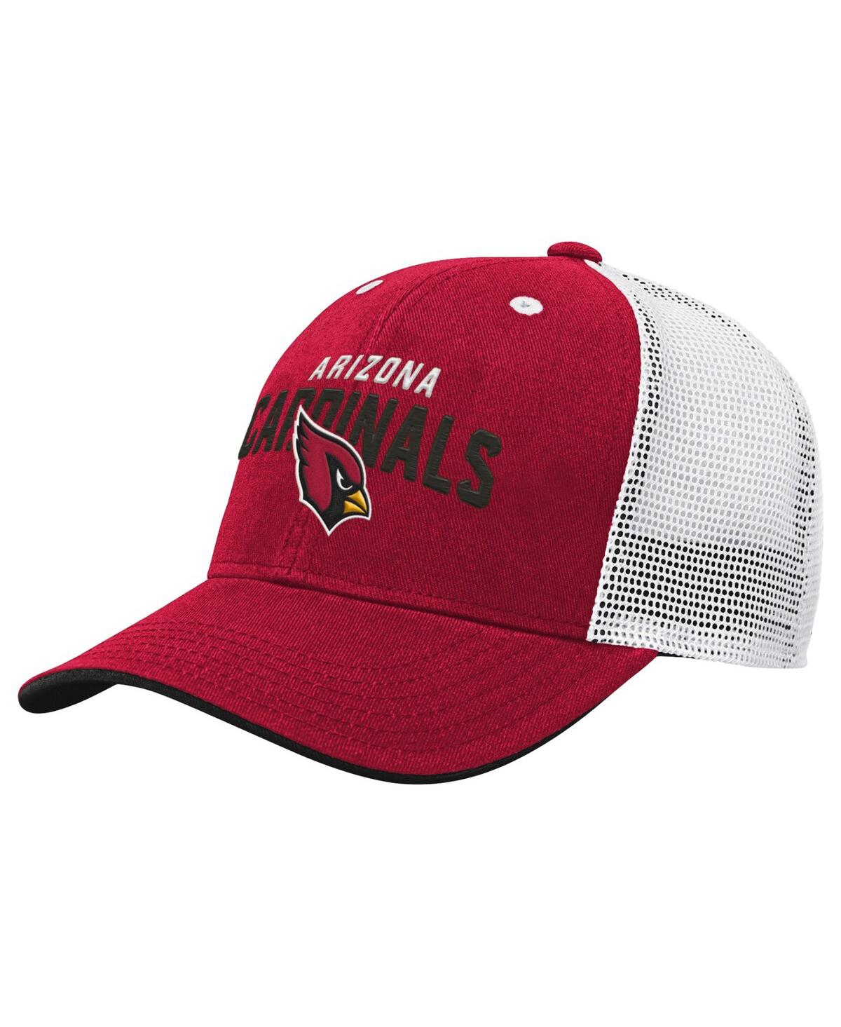 Shop Outerstuff Preschool Boys And Girls Cardinal, White Arizona Cardinals Core Lockup Meshback Trucker Snapback Hat In Cardinal,white