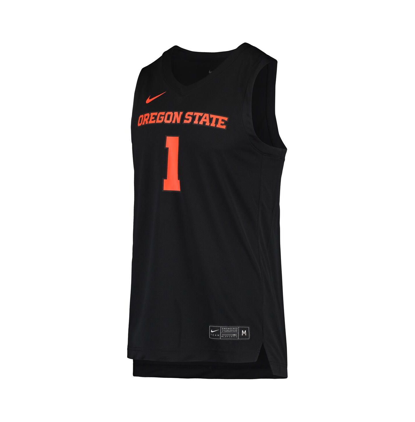 Мужской топ Nike #1 Black Oregon State Beavers Replica Basketball Jersey — фото 3
