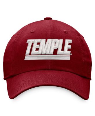 Men's Red Temple Owls Slice Adjustable Hat