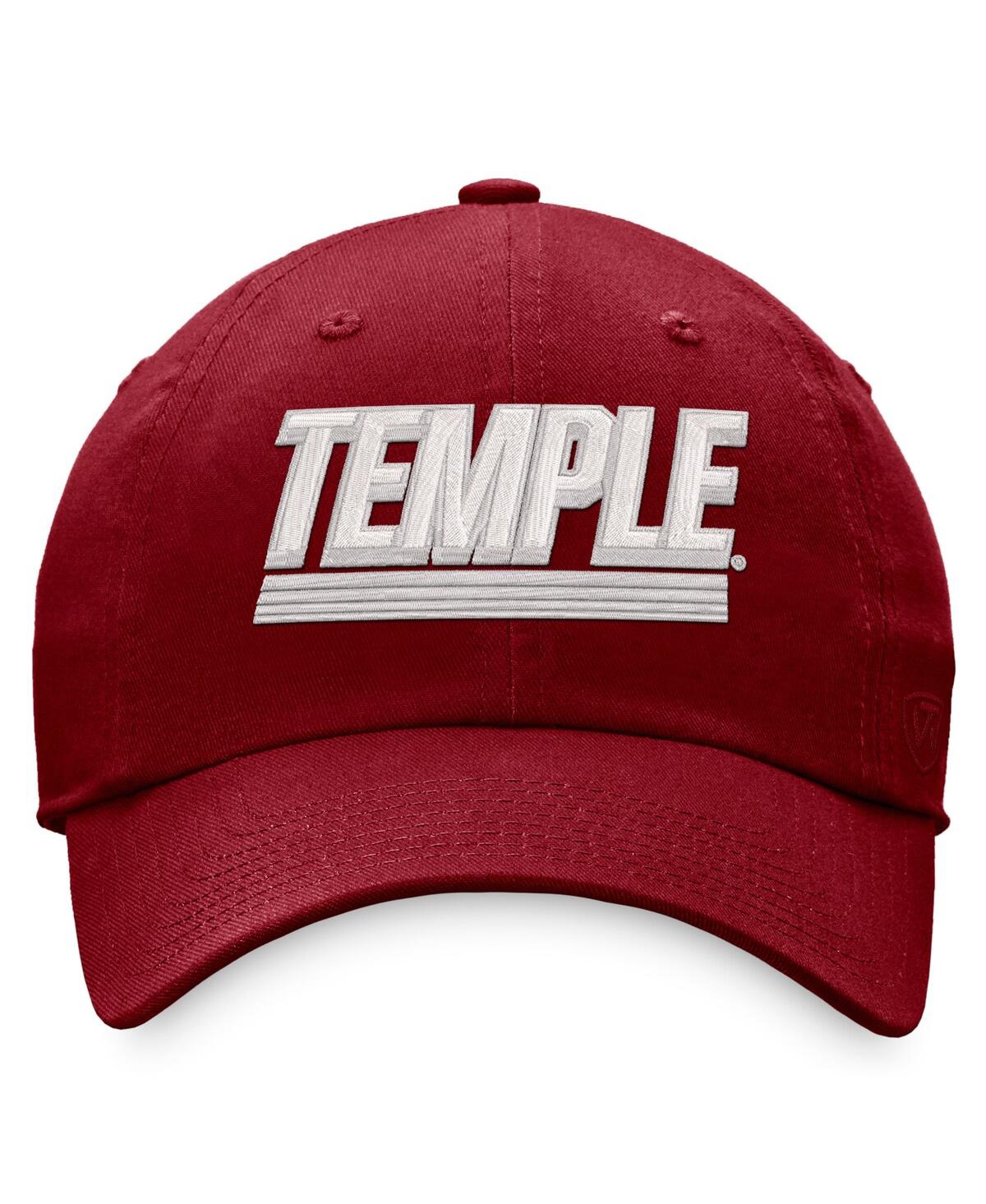 Shop Top Of The World Men's  Red Temple Owls Slice Adjustable Hat
