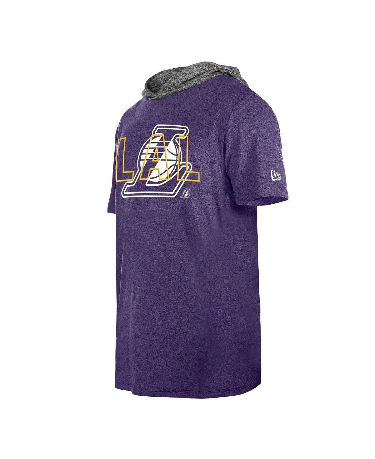 Shop New Era Men's  Purple Los Angeles Lakers Active Hoodie T-shirt
