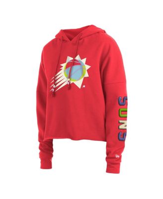 Women's Red Phoenix Suns Color Pack Cropped Top Pullover Hoodie