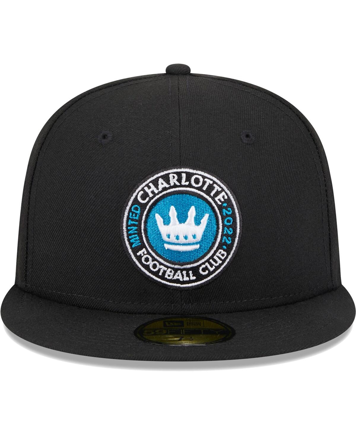 NEW ERA MEN'S NEW ERA BLACK CHARLOTTE FC PATCH 59FIFTY FITTED HAT 
