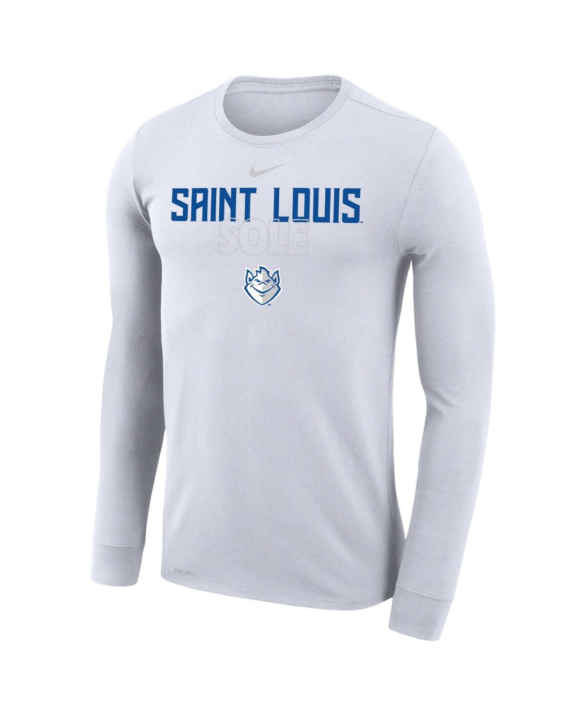 Shop Nike Men's And Women's  White Saint Louis Billikens 2023 On Court Bench Long Sleeve T-shirt