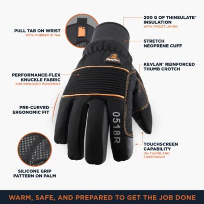 Men's PolarForce Gloves - Extreme Cold Protection, Touchscreen Compatible, Kevlar Reinforced