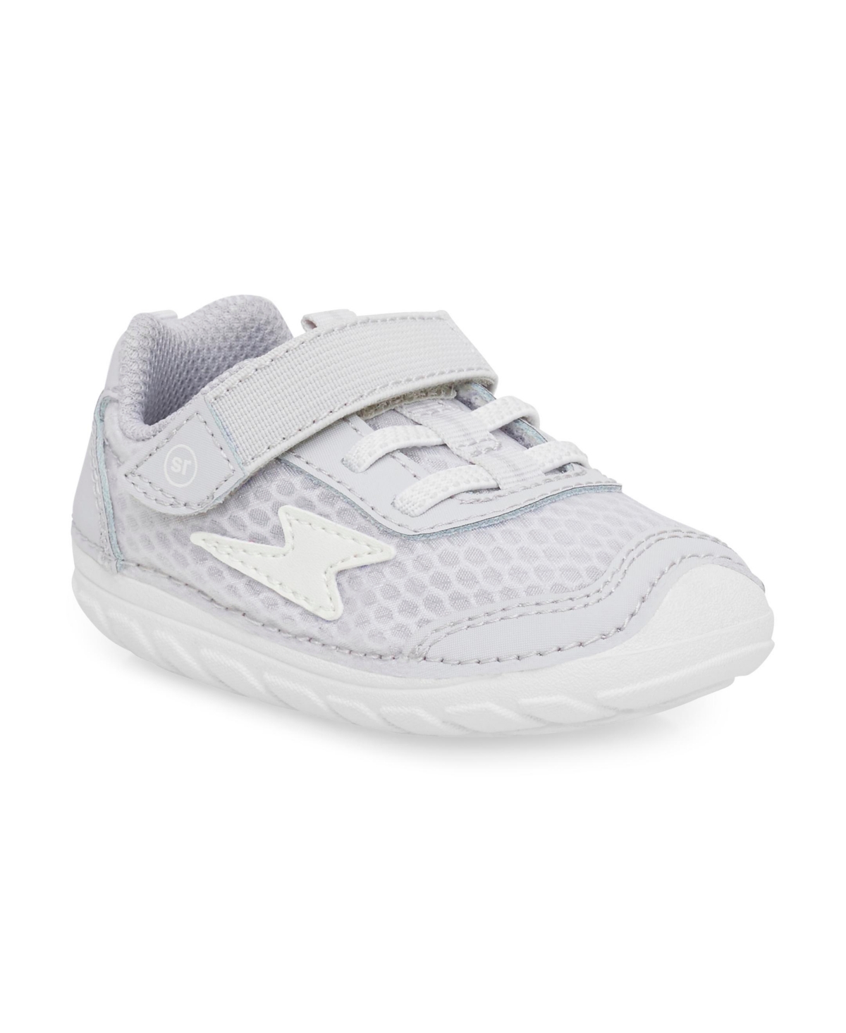 Shop Stride Rite Big Boys Soft Motion Zips Runner Leather Sneakers In Gray