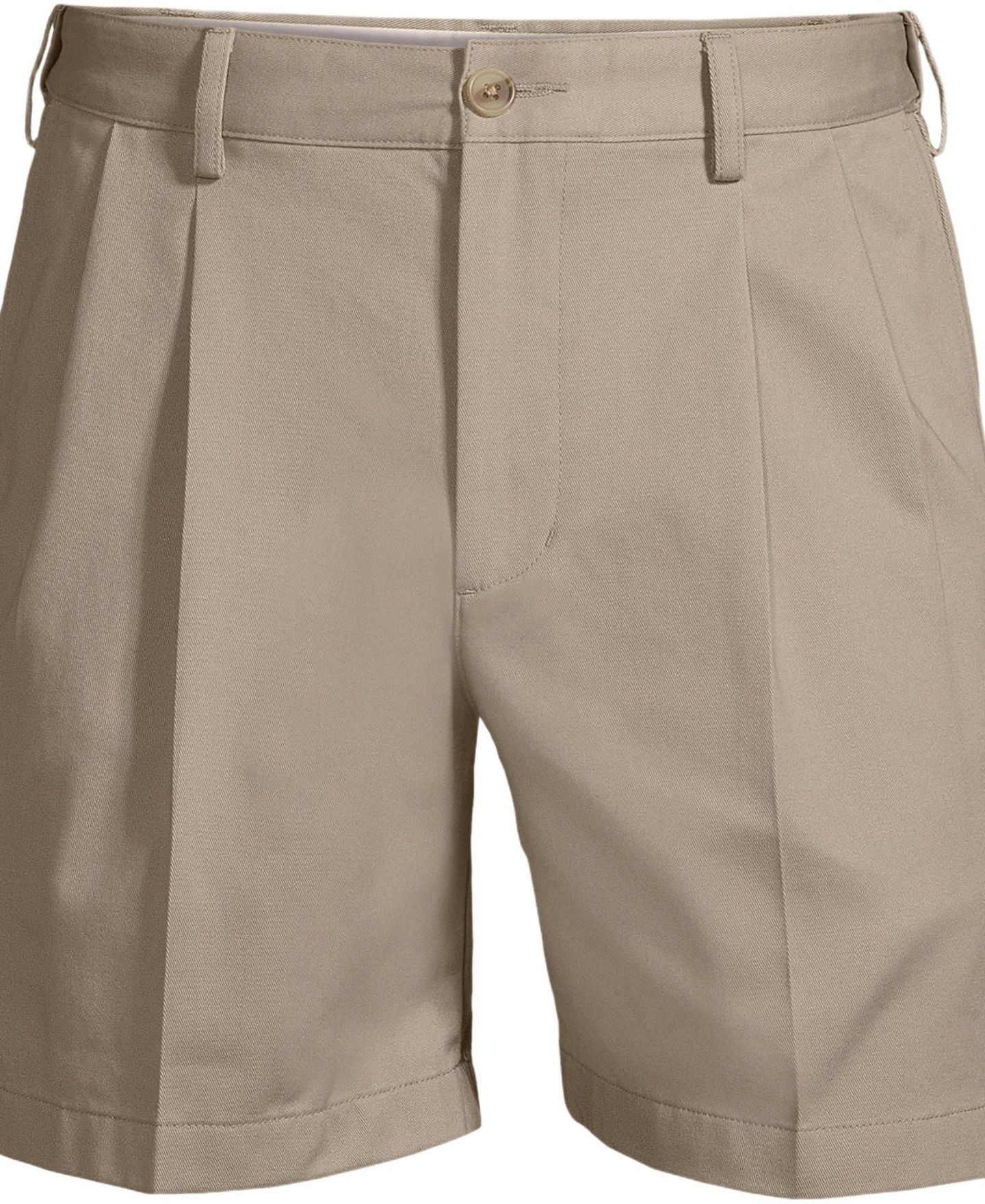 Мужские шорты Lands' End No Iron 6" Comfort Waist Pleated Front Chino Short, цвет: Хаки — фото 6