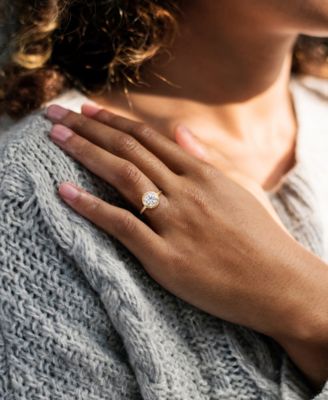 Lab-Grown Moissanite Round Frame Ring (1-7/8 ct. t.w.) in 10k Gold