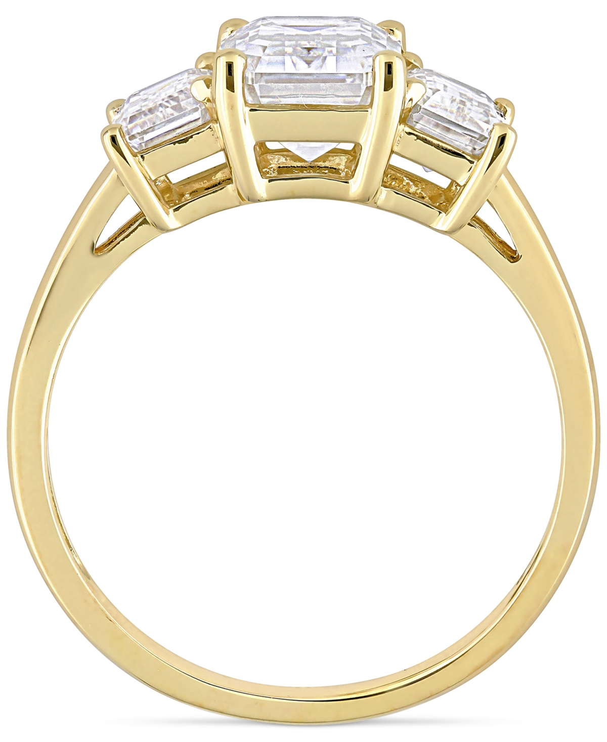 Lab-GrownOctagon-Cut Three Stone Ring (2-3/4 ct. t.w.) in 10k Gold - Moissanite