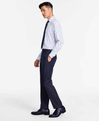 Tallia - Men's Slim-Fit Stretch Solid Suit Pants