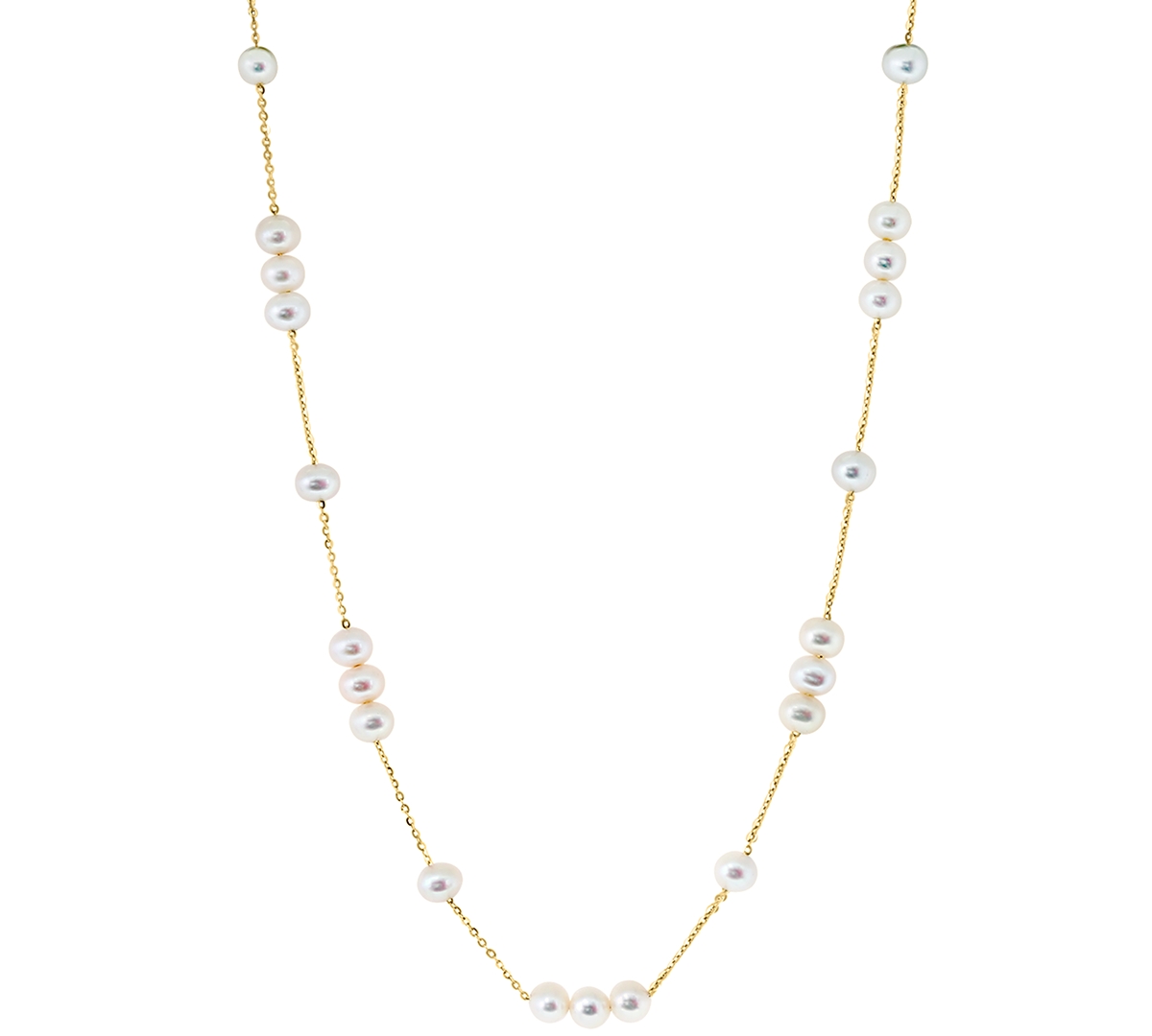 Effy Collection Effy Freshwater Pearl (6mm) 18" Collar Necklace In 14k Gold