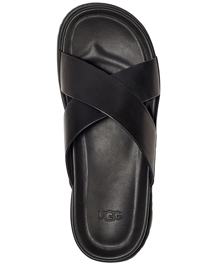 UGG® Men's Wainscott Leather SlipOn Slide Sandal Macy's