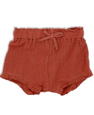 Baby Girls Ruffle Muslin Top, Shorts and Headband, 3 Piece Set