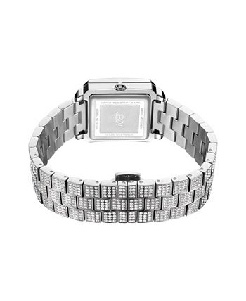 Jbw Women's Cristal Silver-Tone Stainless Steel Watch, 28mm - Macy's