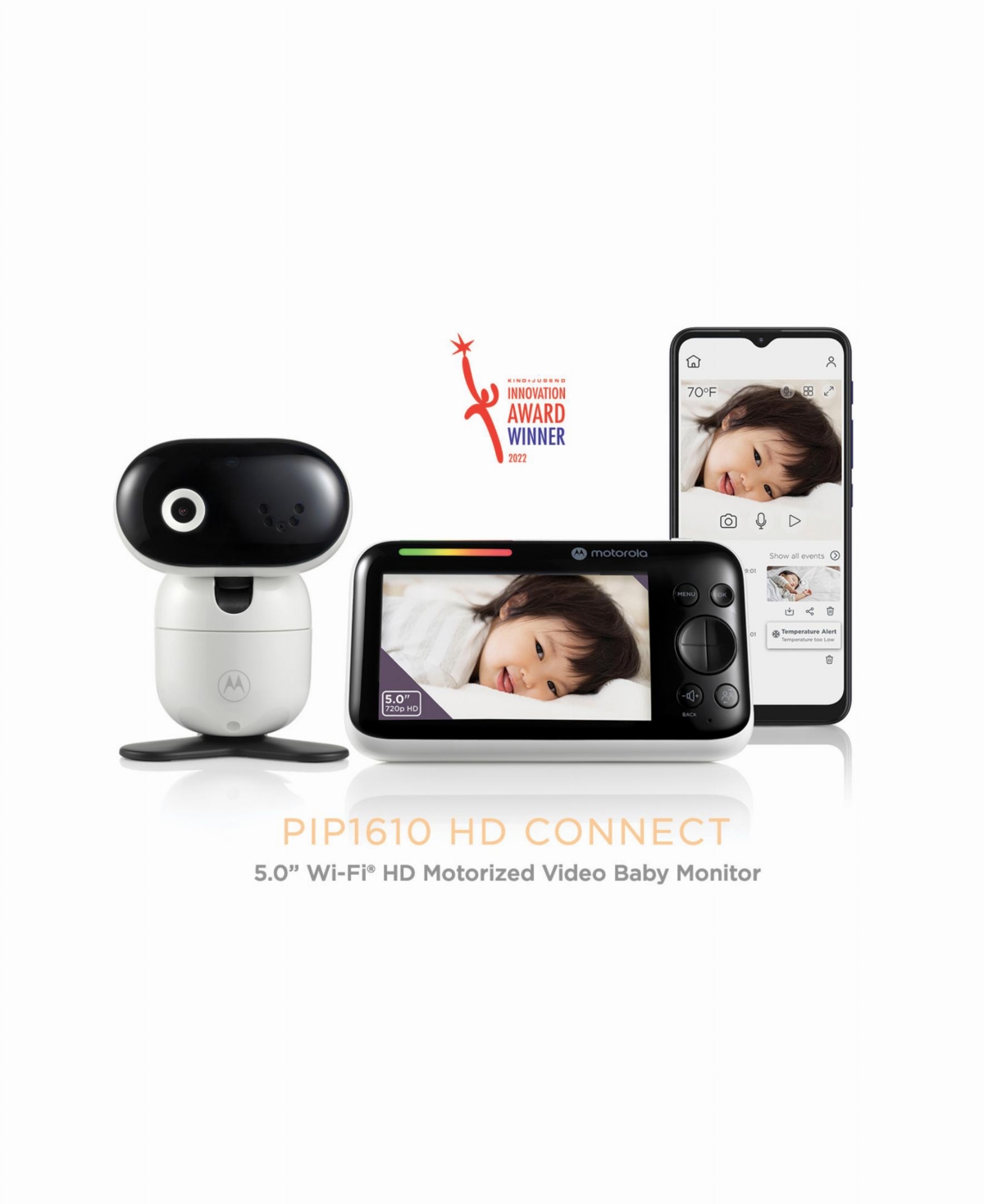 Motorola Hd Connect 5.0" Wi-fi Hd Motorized Video Baby Monitor In White