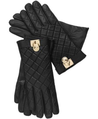 Michael Kors - Tech Touch Quilted Leather Hamilton Lock Gloves
