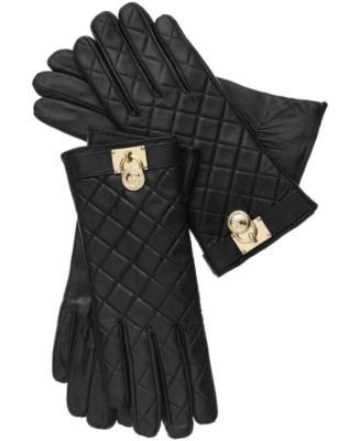 Michael Kors Quilted Leather Hamilton Lock Gloves with Touch Tips & Reviews - Handbags ...