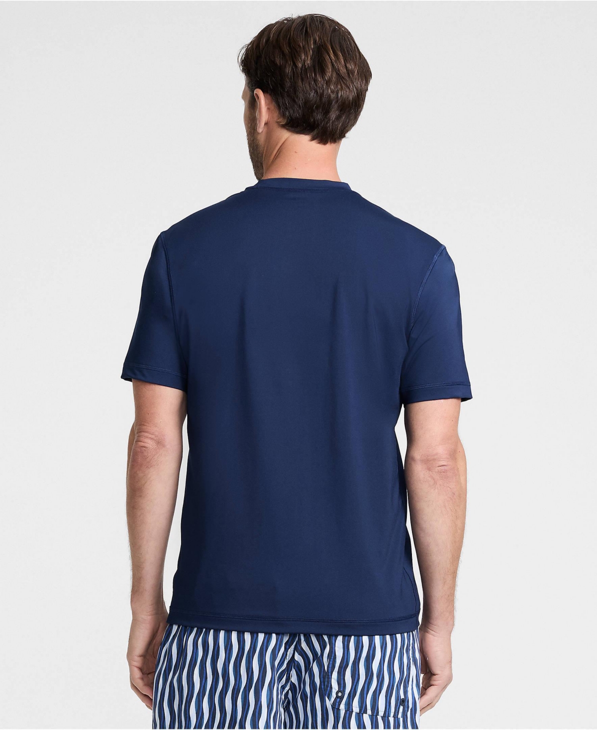 Lands' End Men's SunShade Upf 50 Short Sleeve Swim Tee Cooling Rash Guard