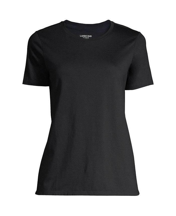 Lands' End Women's Relaxed Supima Cotton Short Sleeve Crewneck T-Shirt ...