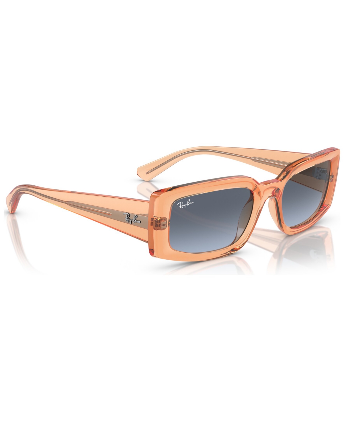 Ray Ban Womens Orange Rb4395 Kiliane Rectangle-frame Transparent Acetate Sunglasses In Gray