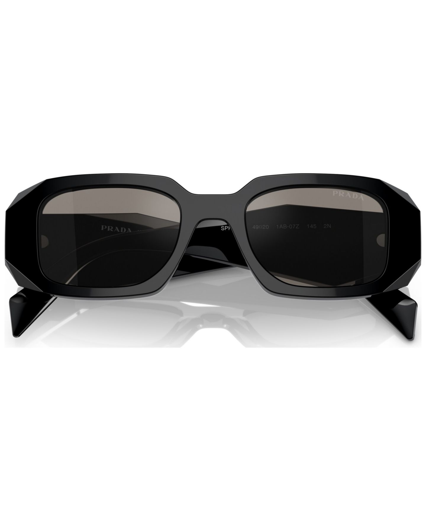 Женские солнцезащитные очки PRADA Symbole Rectangular Sunglasses, PR17WS, цвет: Чёрный, вариант 1 — фото 5