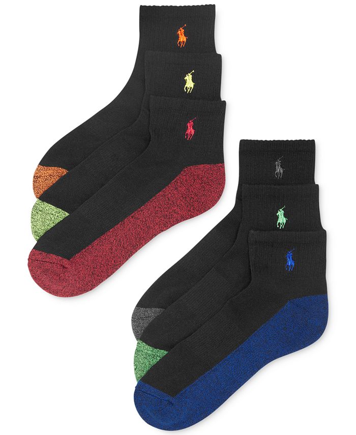 Polo Ralph Lauren Men's Athletic Celebrity Quarter Socks 6-Pack & Reviews - Underwear & Socks