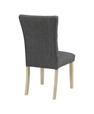 Preston Dining Chair 2-Pack with Antique-like Bronze Nailheads and Brushed Legs in Fabric