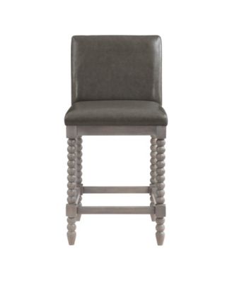 Abbott 26" Spindle Counter Stool with Frame and Faux Leather