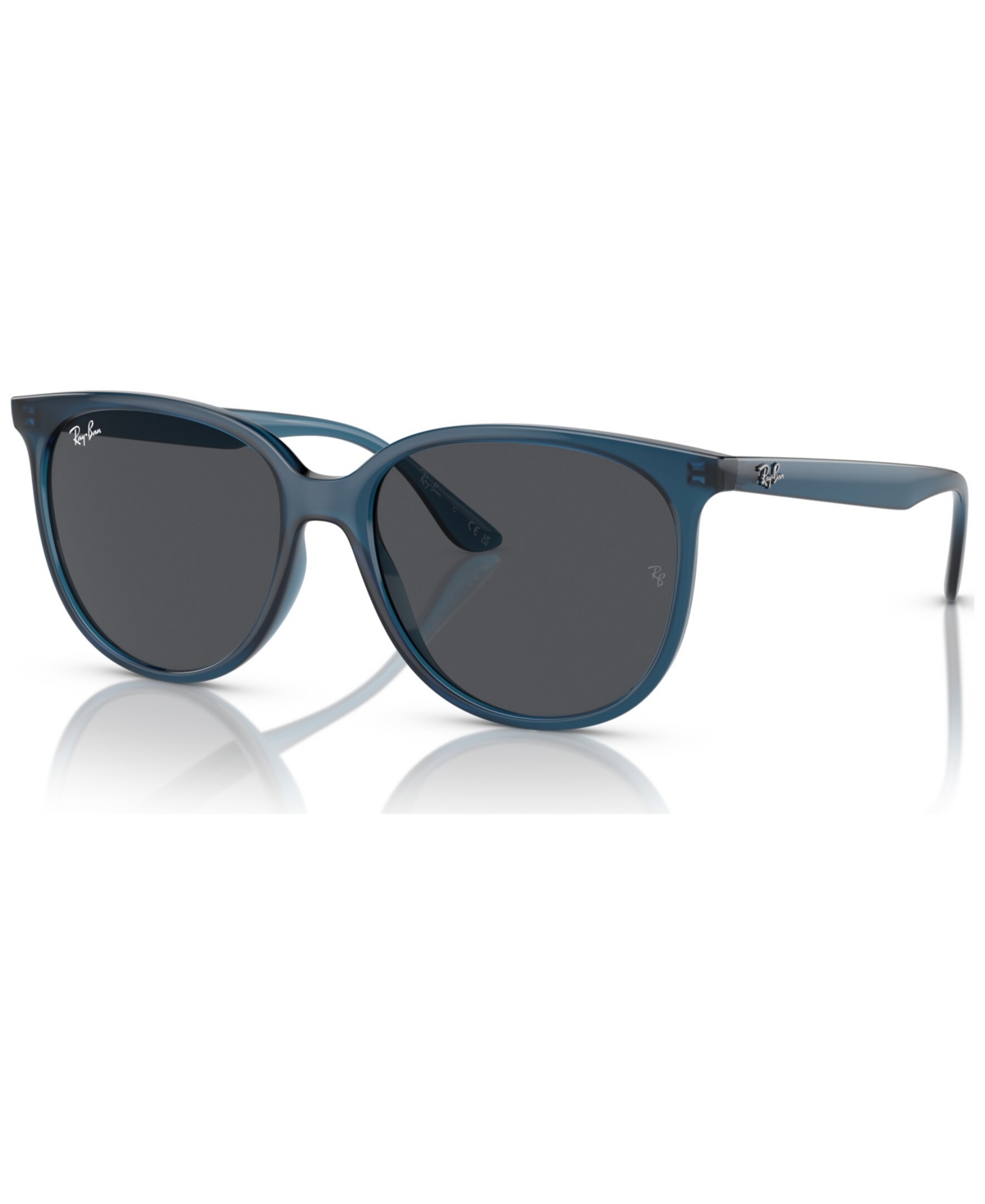 Ray Ban Ray-ban Low Bridge Fit Square Sunglasses, 54mm In Blue/gray Solid
