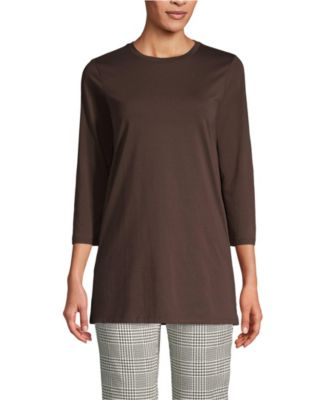 Women's Petite 3/4 Sleeve Cotton Supima Tunic
