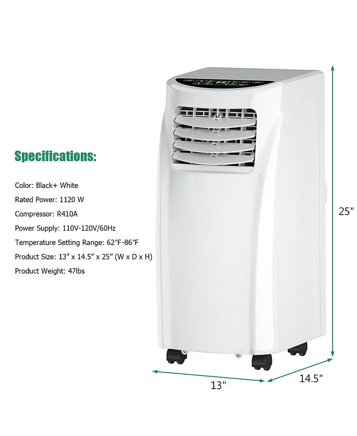 Costway 5500 BTU (8000BTU ASHRAE) Portable Air Conditioner