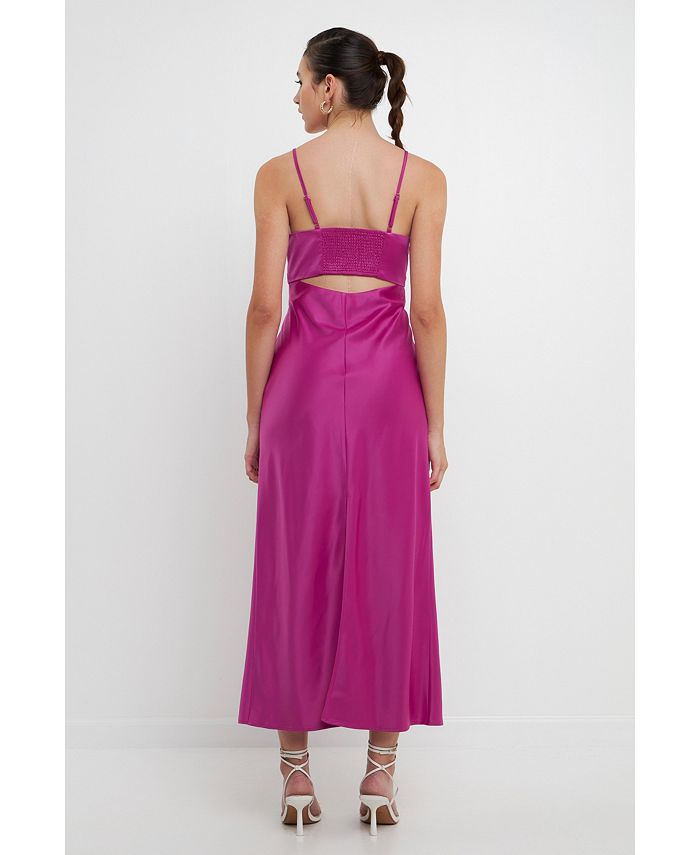 endless rose Women's Cutout Detail Satin Maxi Dress Macy's