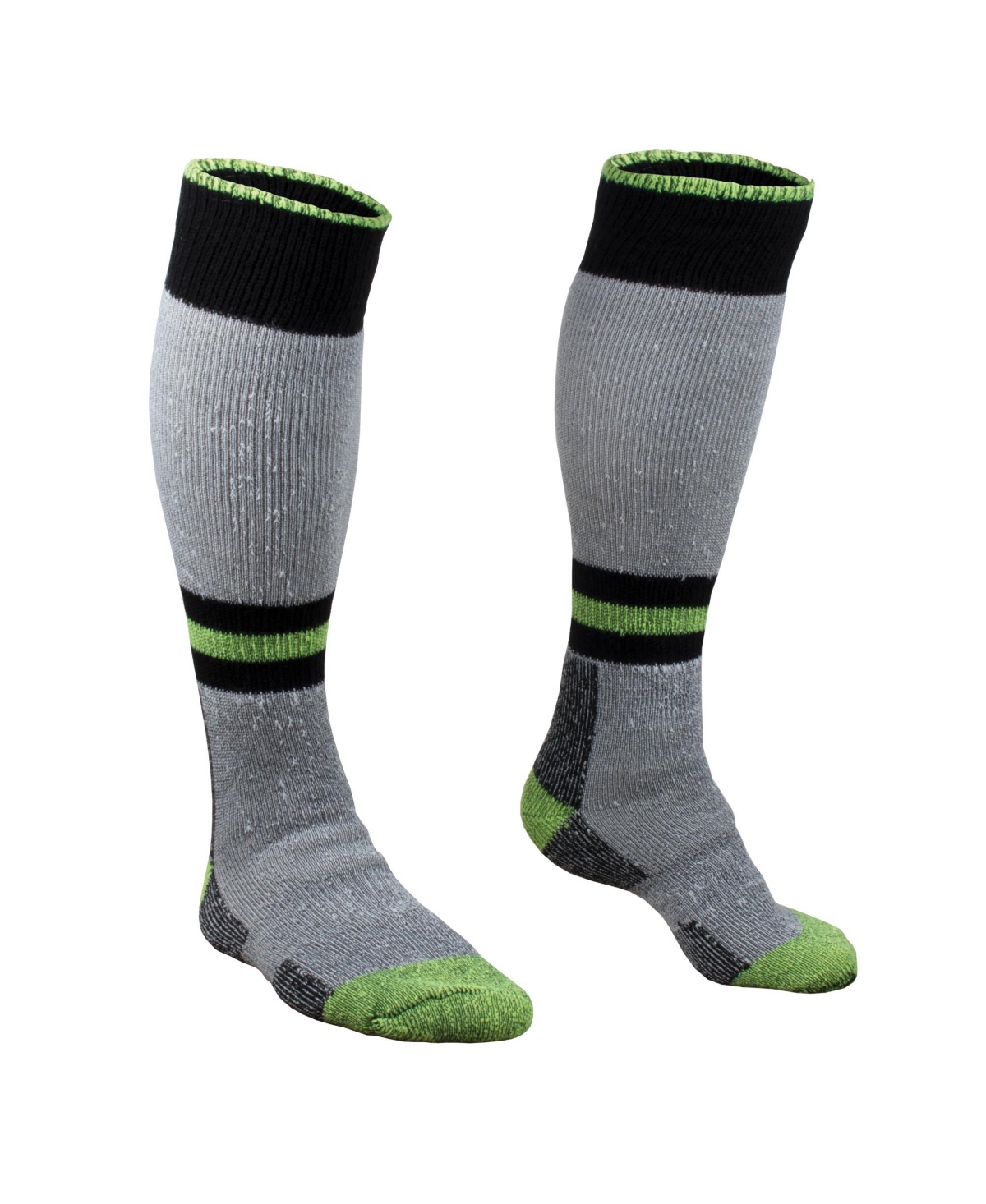 Men's Cold Weather Moisture Wicking 15-Inch Knee Length Super Sock - Grey
