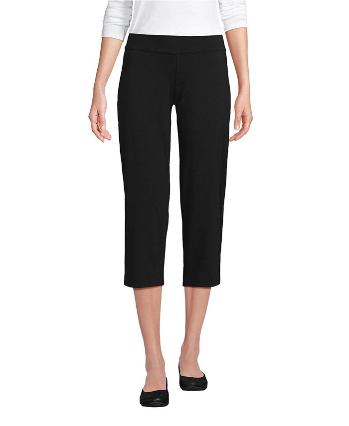 Lands' End Women's Starfish Mid Rise Elastic Waist Pull On Crop Pants