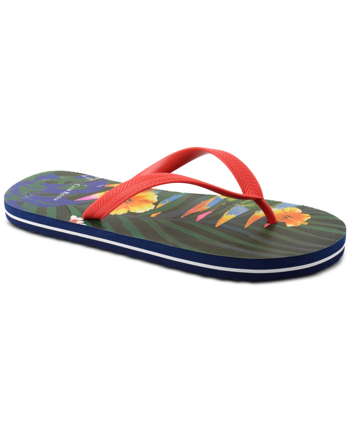 Club Room Men's Santino Flip-flop Sandal, Created For Macy's In Navy Floral