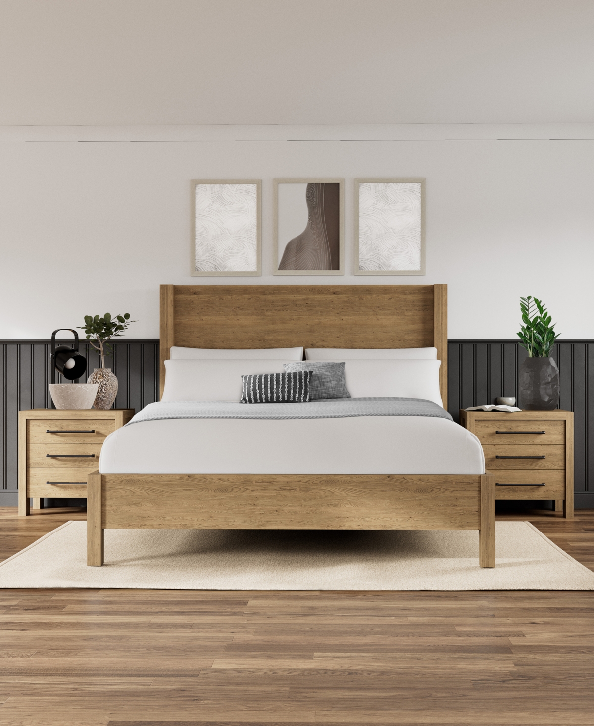 Shop Macy's Davie 3-pc. Queen Set (panel Bed, Dresser & 3-drawer Nightstand) In Brown