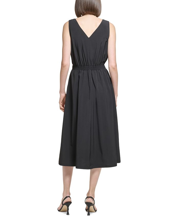 Calvin Klein Women's Belted A-Line Midi Dress - Macy's