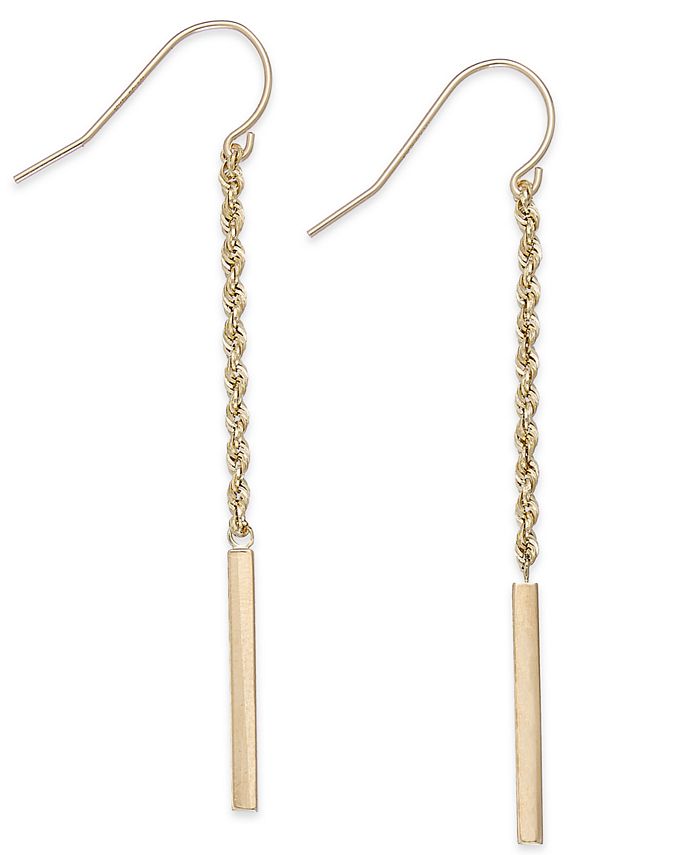 Macy's - Rope and Bar Linear Earrings in 14k Gold