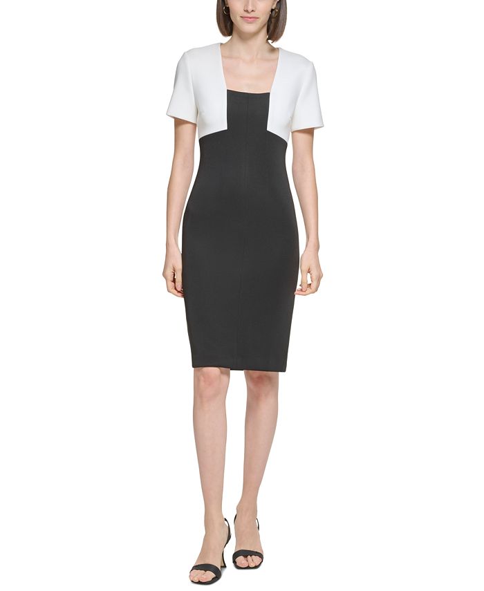 Calvin Klein Petite Colorblocked Sheath Dress Macy s