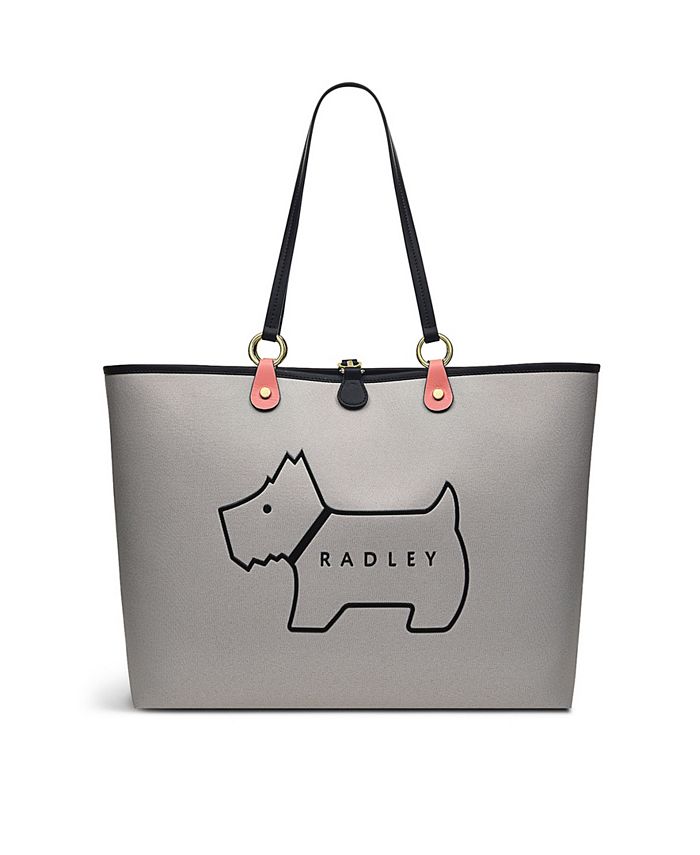 RADLEY London Drapers Road - Tote Bag Grande In Pelle Lucida Nero - Con Chiusura Magnetica E Tasche Interne