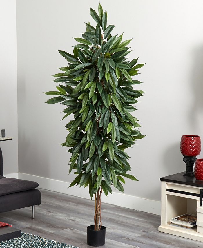 Nearly Natural 6.5’ Mango Artificial Tree Macy's