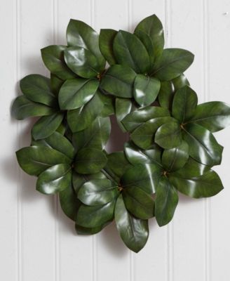 22” Magnolia Leaf Artificial Wreath