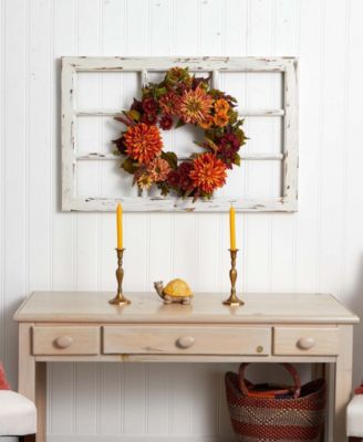 Nearly Natural 22" Dahlia and Mum Wreath