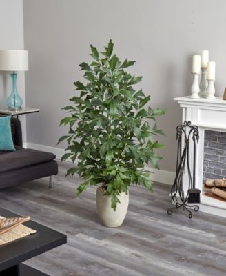 5' Fishtail Palm Artificial Tree in Sand Colored Planter