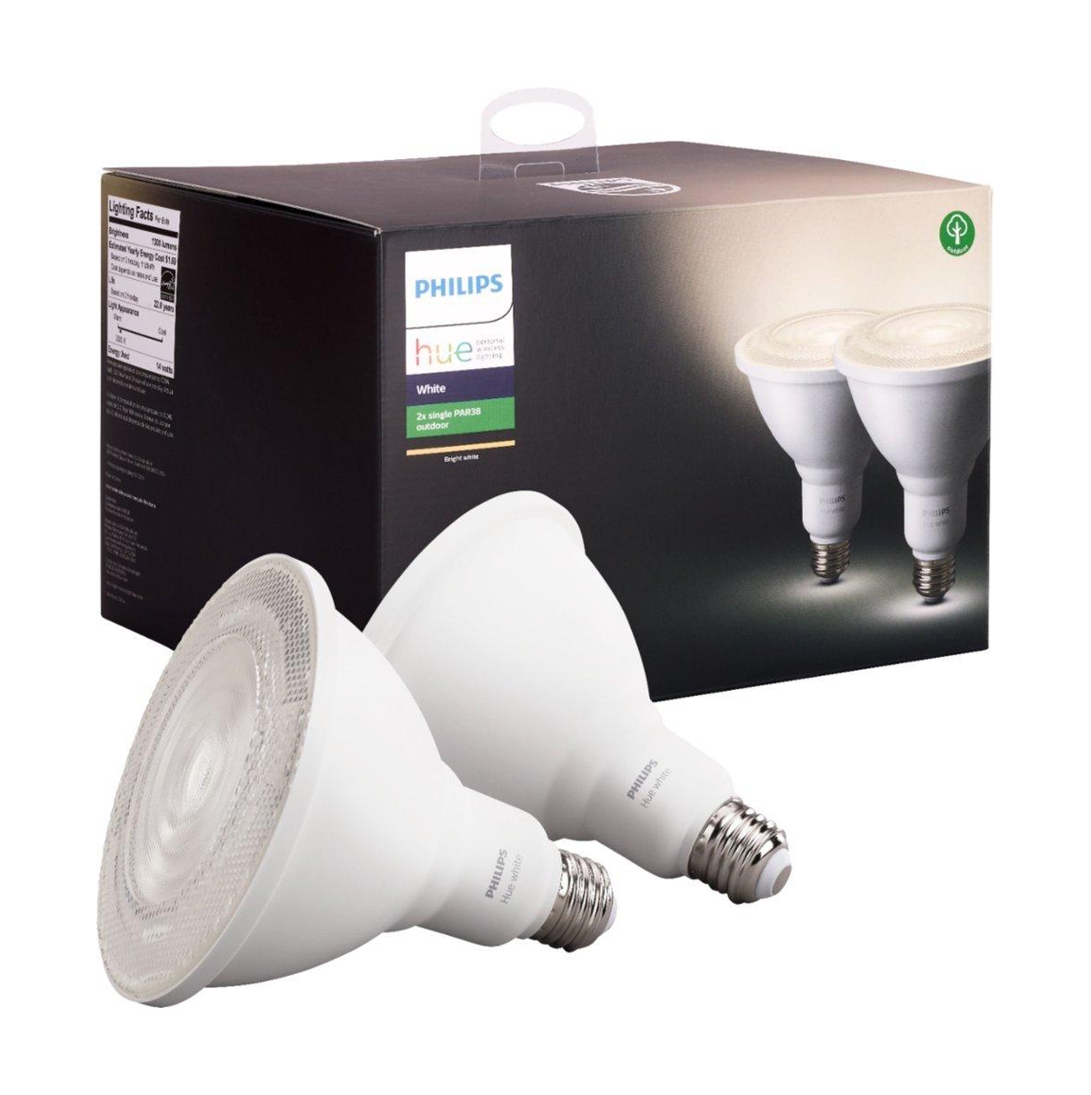 Philips Hue Outdoor Par-38 Smart Led Bulb (2-pack) In White