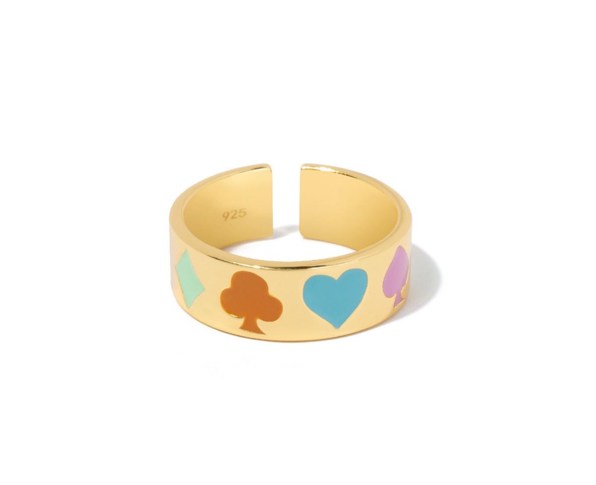 Playing Cards Ring - Gold