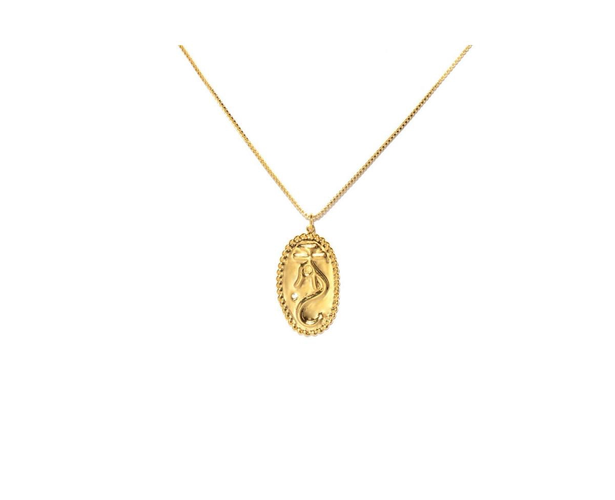 Loong Dragon Pendant Necklace - Gold